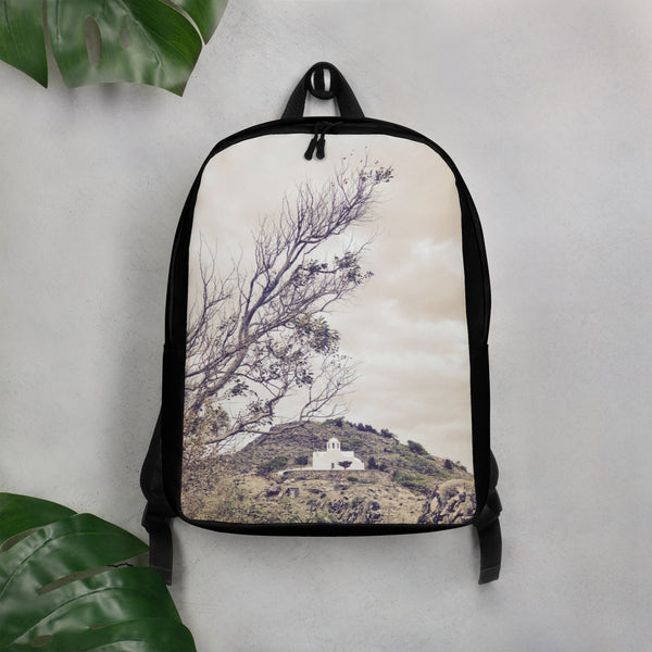 Minimalist Backpack - Church of San Antonio the Unsung, Santorini, Greece | Laura Byrnes Photography