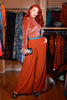 Dietrich Wide Leg Trousers  in Spice Crepe | Laura Byrnes Designs