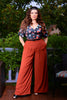 Dietrich Wide Leg Trousers  in Spice Crepe | Laura Byrnes Designs