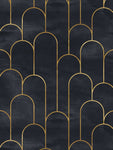 70's Inspired Black & Gold Metal Self Adhesive Wallpaper