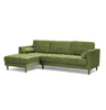 Riviera Midcentury Tufted Velvet Sectional Sofa - Green
