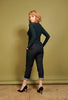 Raw Denim Fitted Cuffed Capri Pants | Laura Byrnes Design