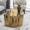Gold Tone Titanium Midcentury Modern Abstract Coffee Table | 2 Sizes